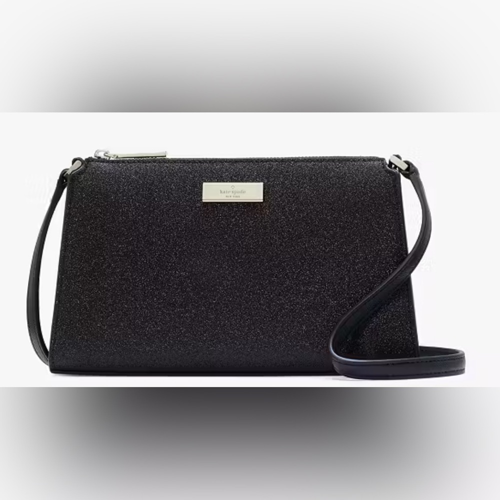NWT Kate Spade Black Sparkle Clutch